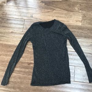 Black sparkling long sleeve top.
